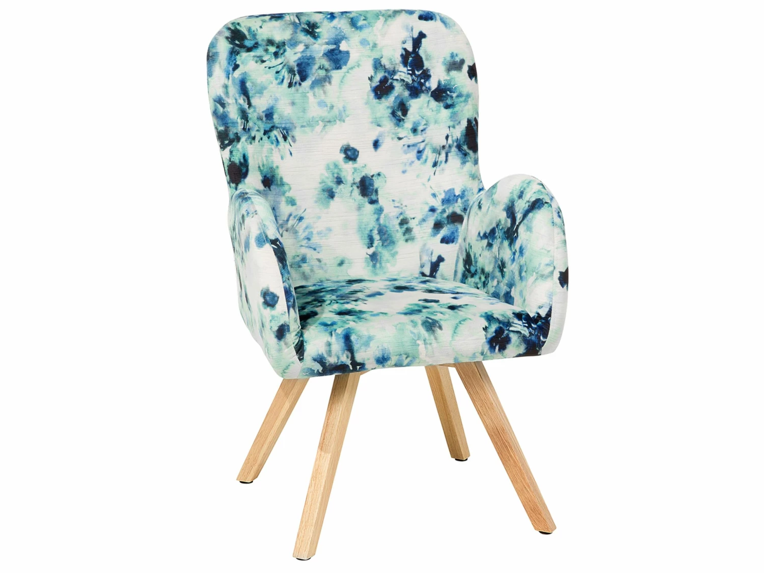 Sessel Polsterbezug Blau Geblümt BJARN