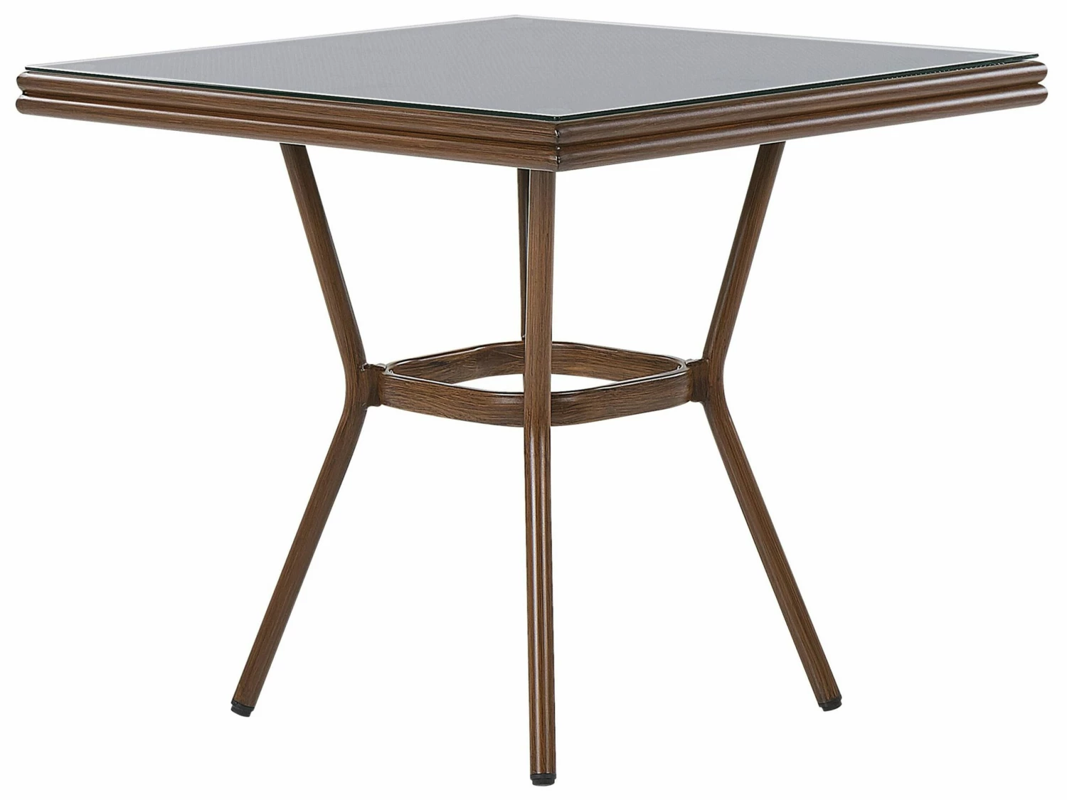 Gartentisch Aluminium Schwarz / Dunkler Holzfarbton 80 X 80 Cm CASPRI