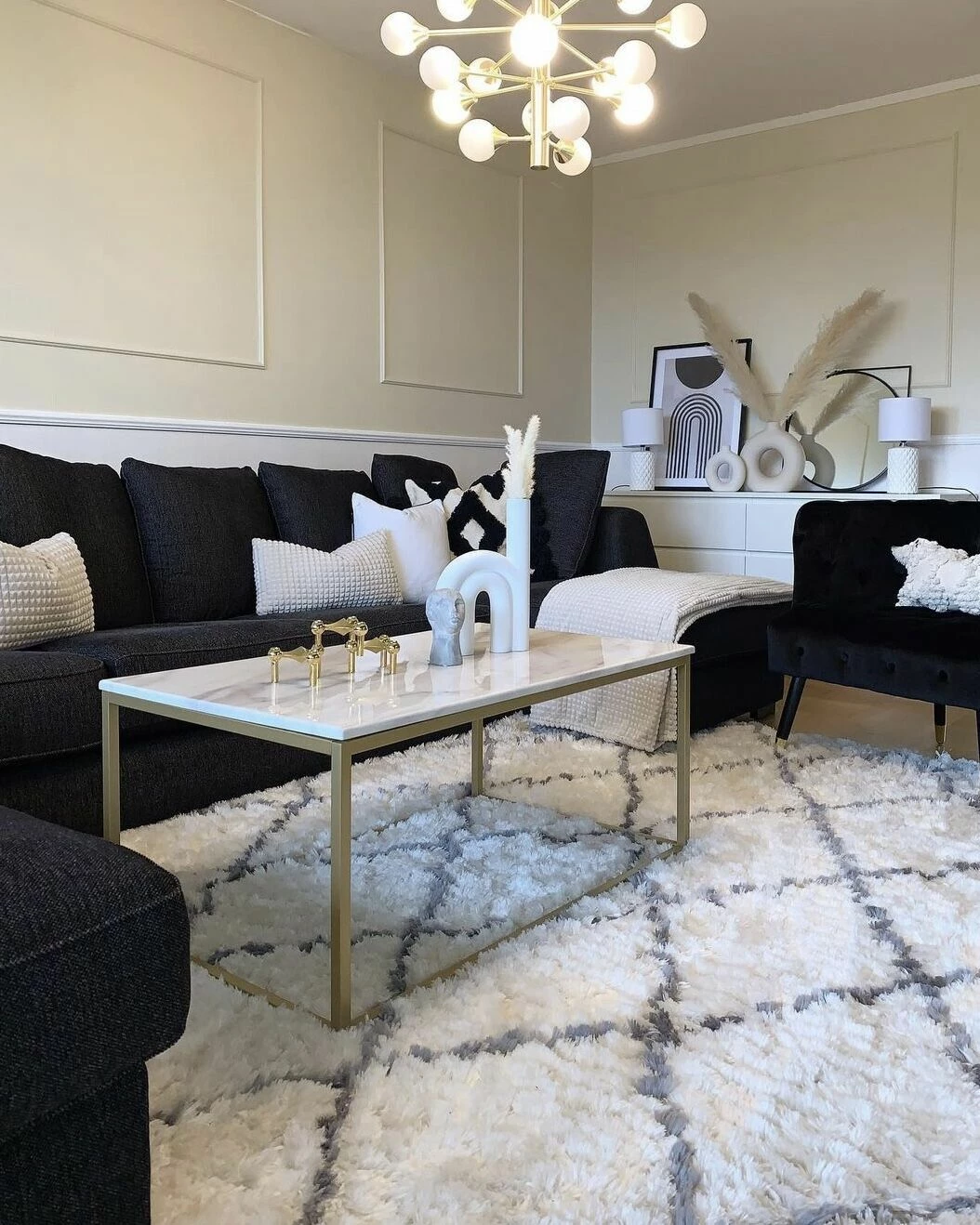 Couchtisch Beige / Gold Marmor Optik Rechteckig 60 X 100 Cm DELANO – Bild 8