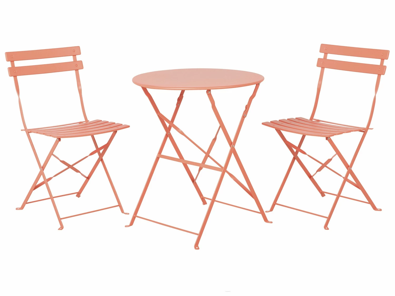 Balkonset Korallenrot 2 Stühle Zusammenklappbar FIORI