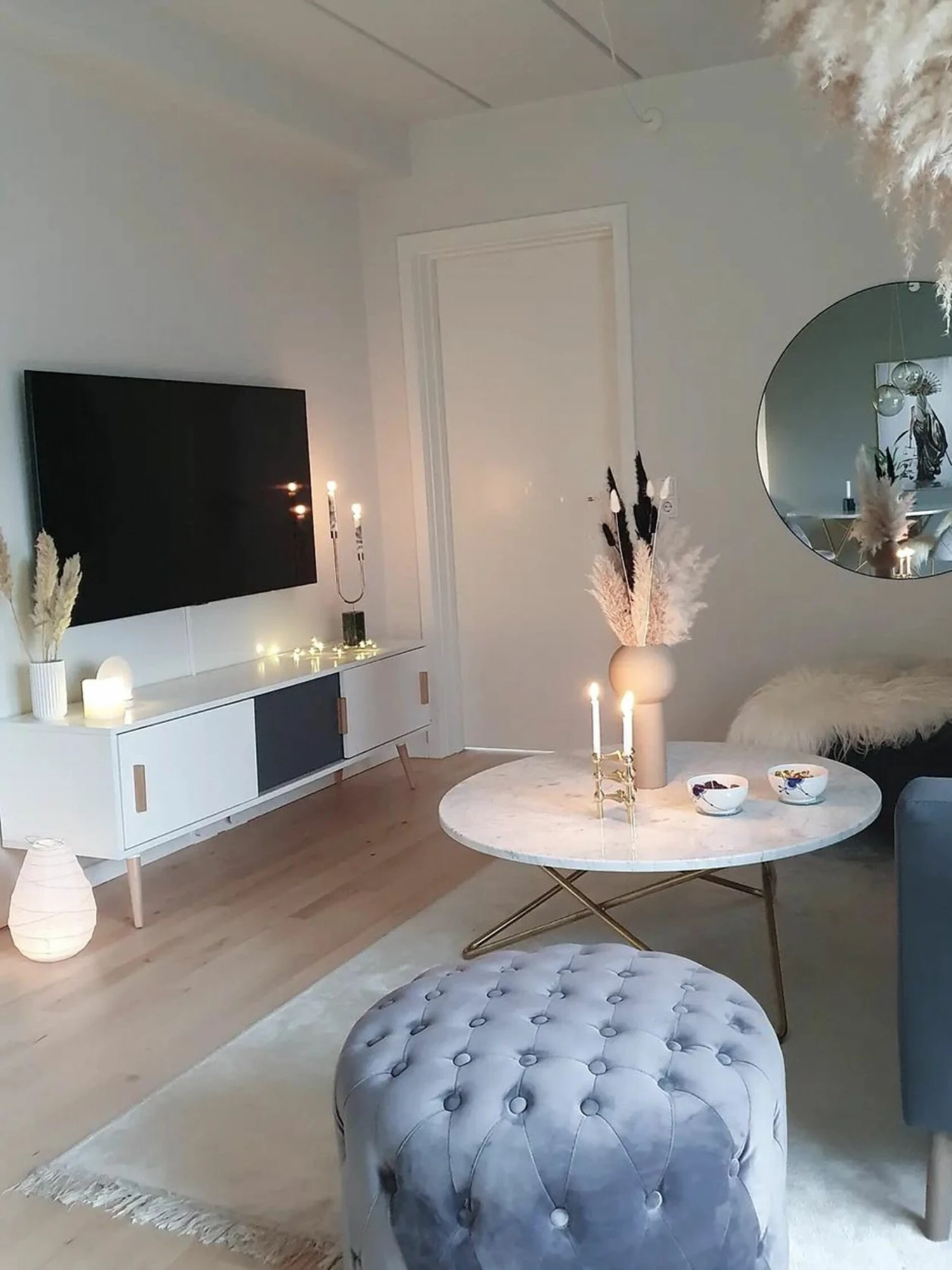 TV-Möbel Weiß / Grau 160 X 41 X 56 Cm INDIANA – Bild 4