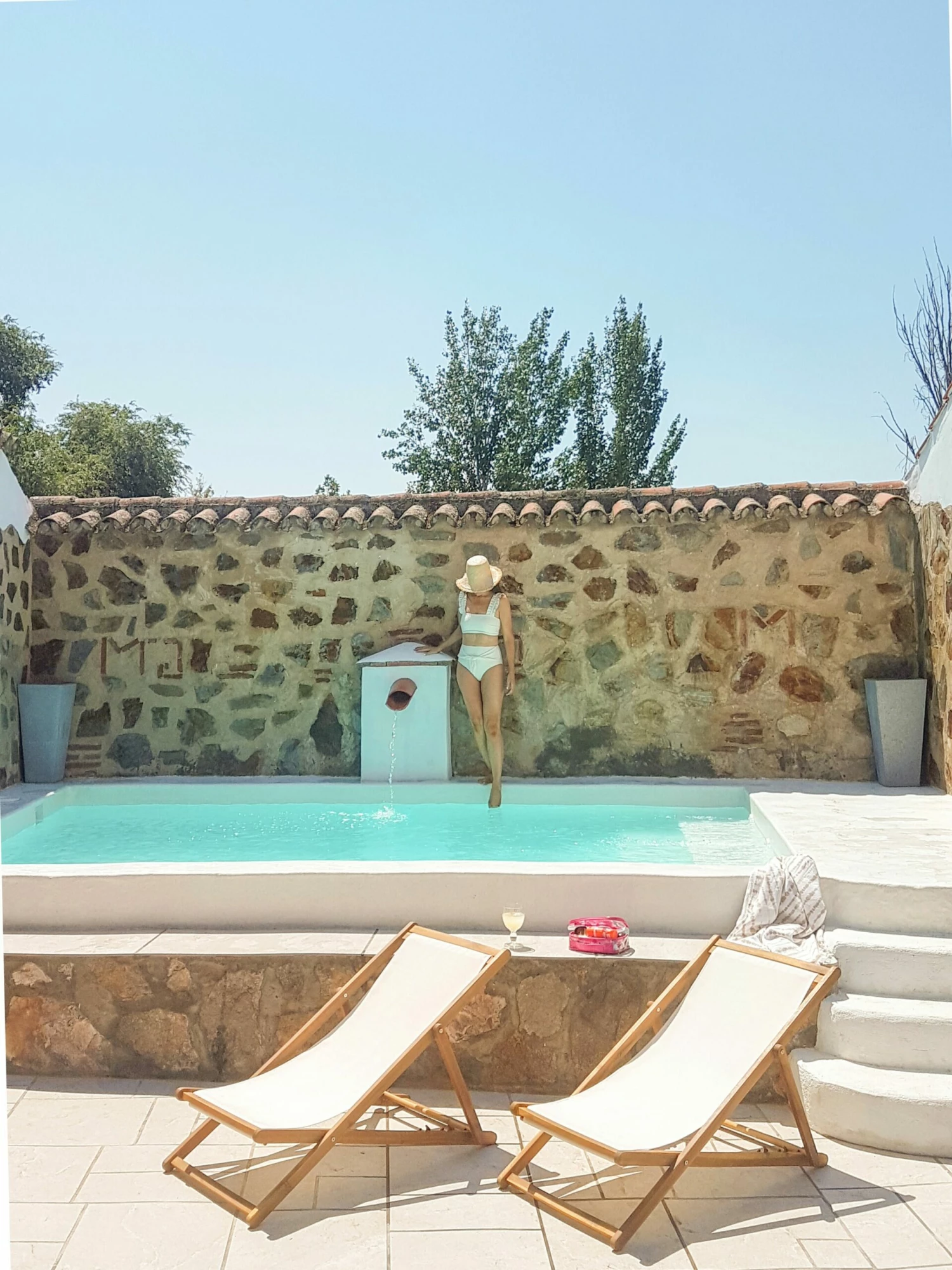 Gartenliege Akazienholz Dunkelbraun Textil Beige AVELLINO – Bild 7