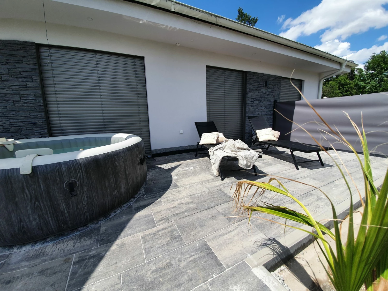 Gartenliege Aluminium Textilbespannung Schwarz PORTOFINO – Bild 3