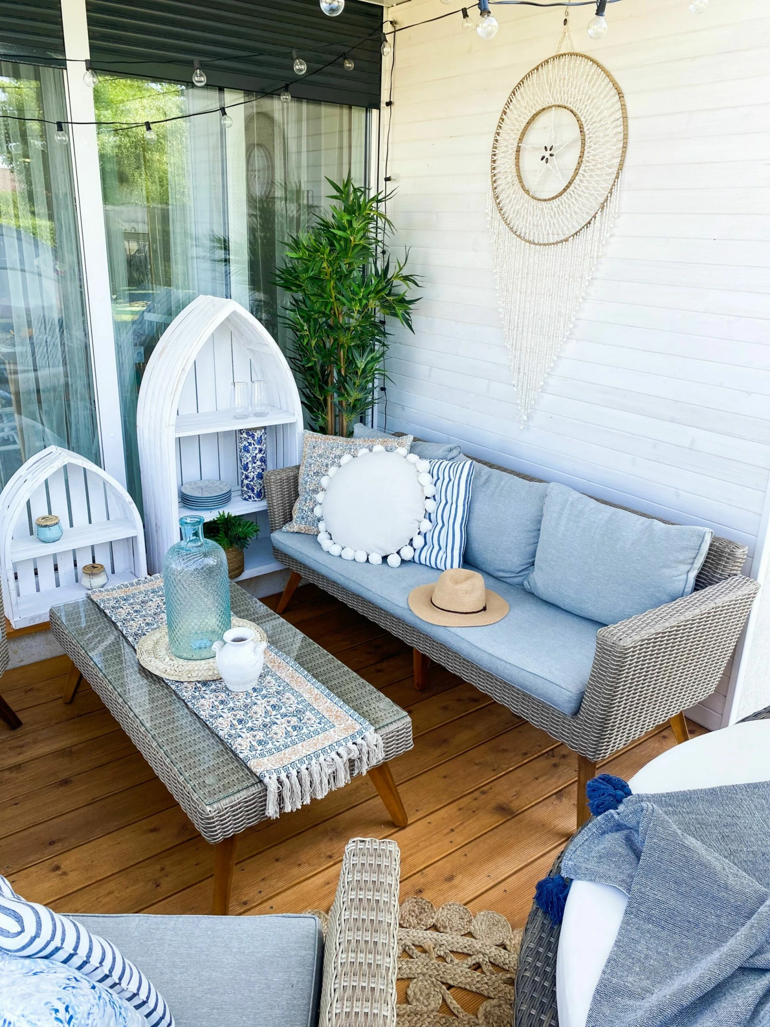 Lounge Set Rattan Braun 5-Sitzer Auflagen Grau VITTORIA XL – Bild 7