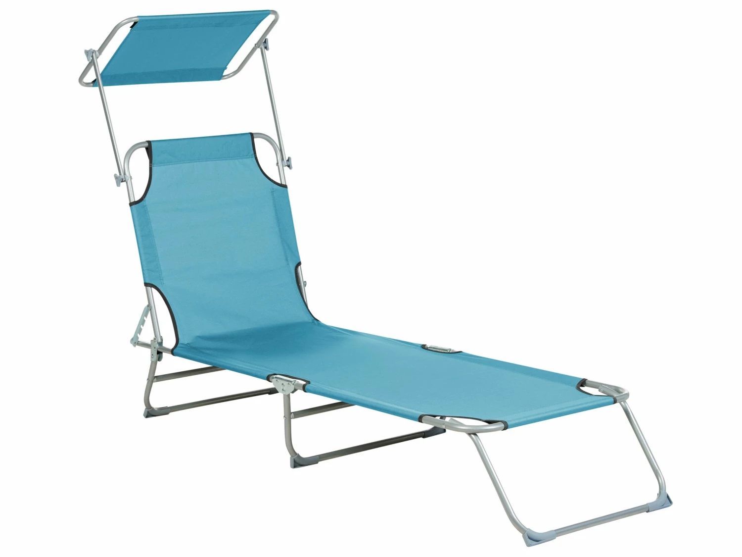 Gartenliege Stahl Türkis Sonnendach Verstellbar FOLIGNO – Bild 4