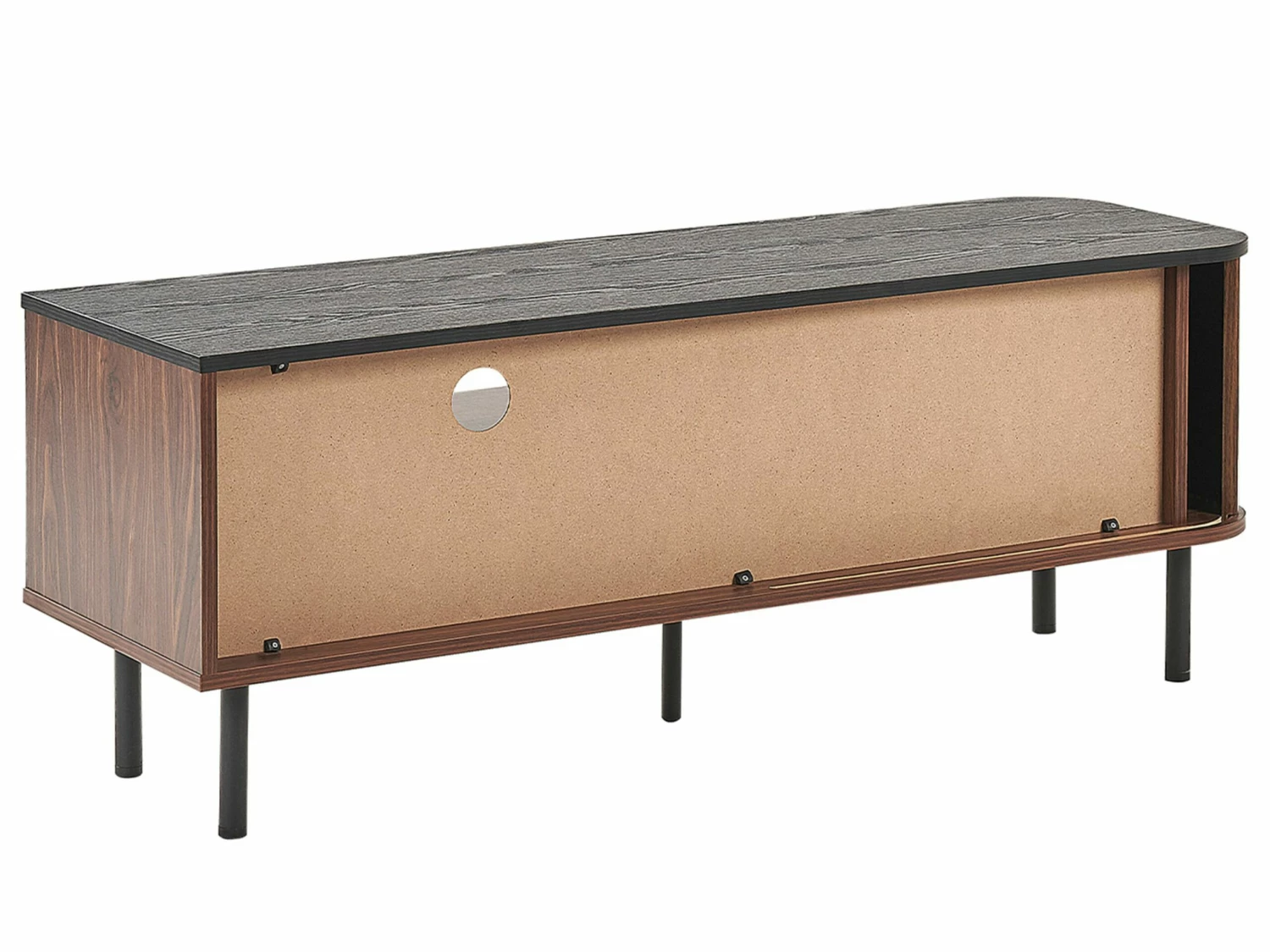 TV-Möbel Dunkler Holzfarbton / Schwarz JOSE – Bild 6