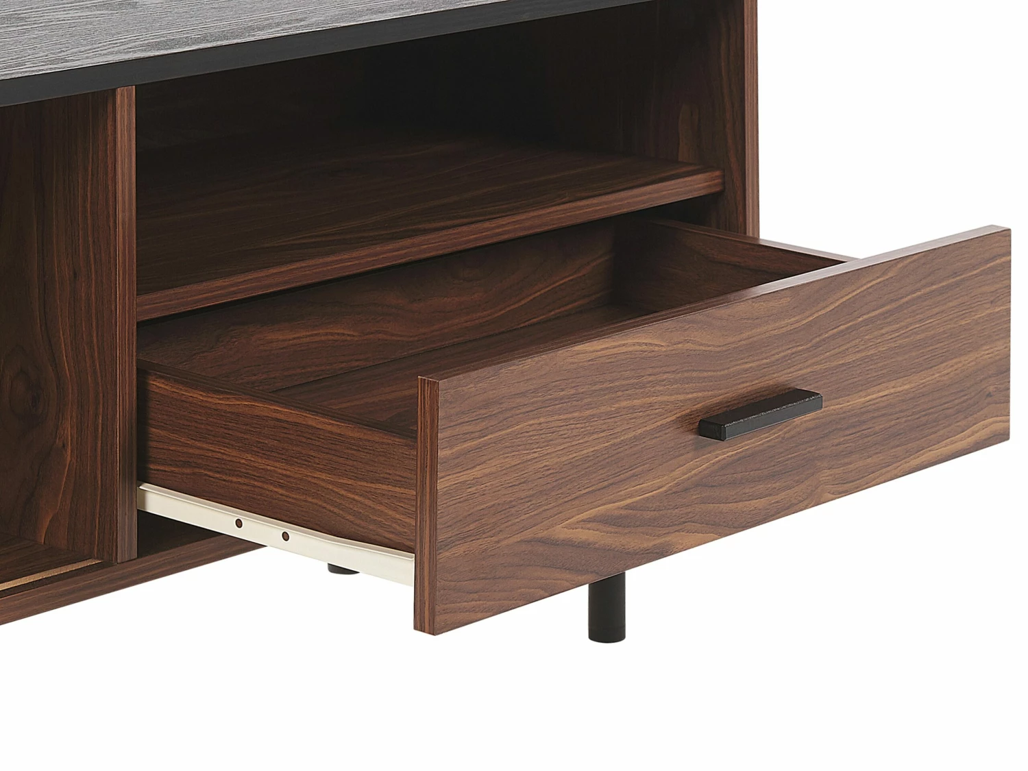 TV-Möbel Dunkler Holzfarbton / Schwarz JOSE – Bild 8