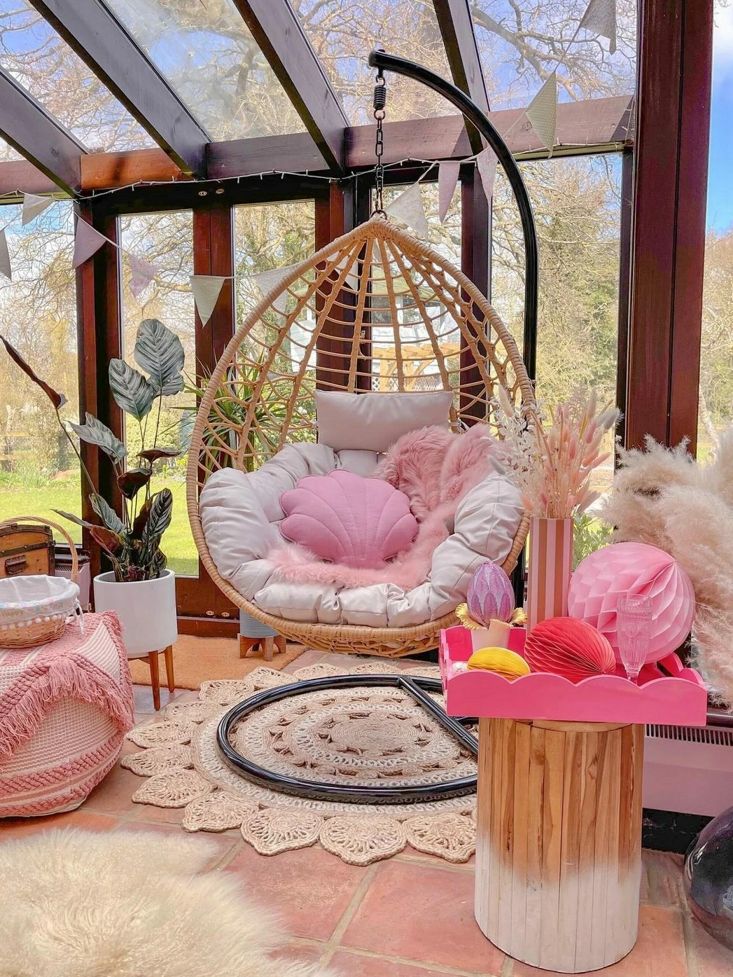 Nachttisch Teakholz Hellbraun / Weiß ⌀ 30 Cm MOVAS – Bild 3