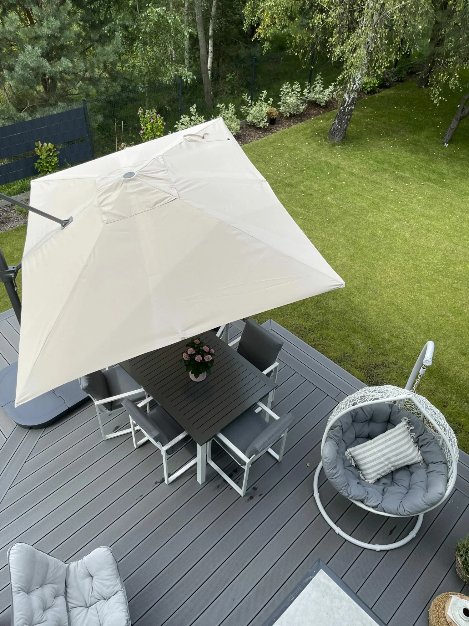 Gartenmöbel Set Aluminium Dunkelgrau 6-Sitzer PANCOLE – Bild 6