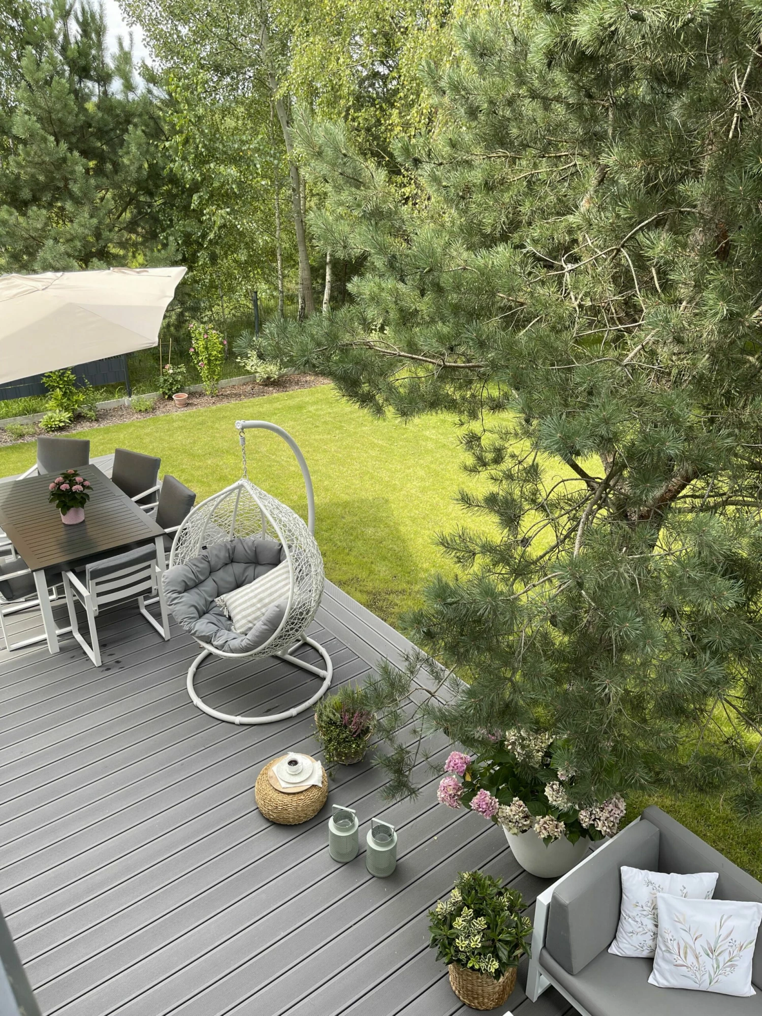 Gartenmöbel Set Aluminium Dunkelgrau 6-Sitzer PANCOLE – Bild 7