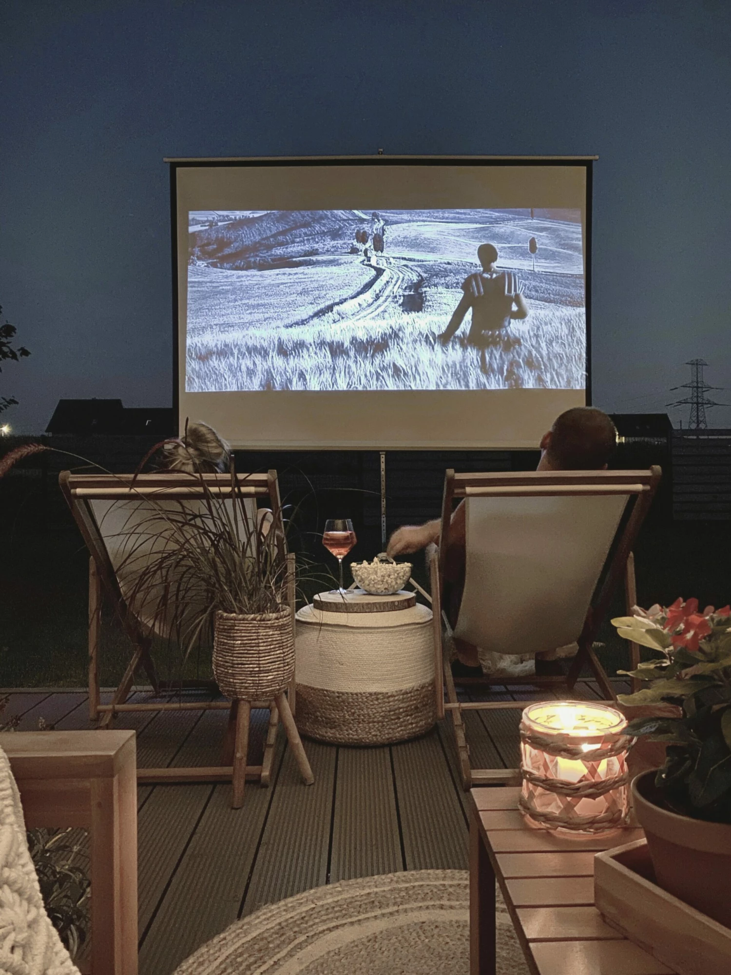 Liegestuhl Akazienholz Hellbraun Textil Beige ANZIO – Bild 8