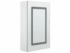 Bad Spiegelschrank Weiß / Silber Mit LED-Beleuchtung 40 X 60 Cm CONDOR