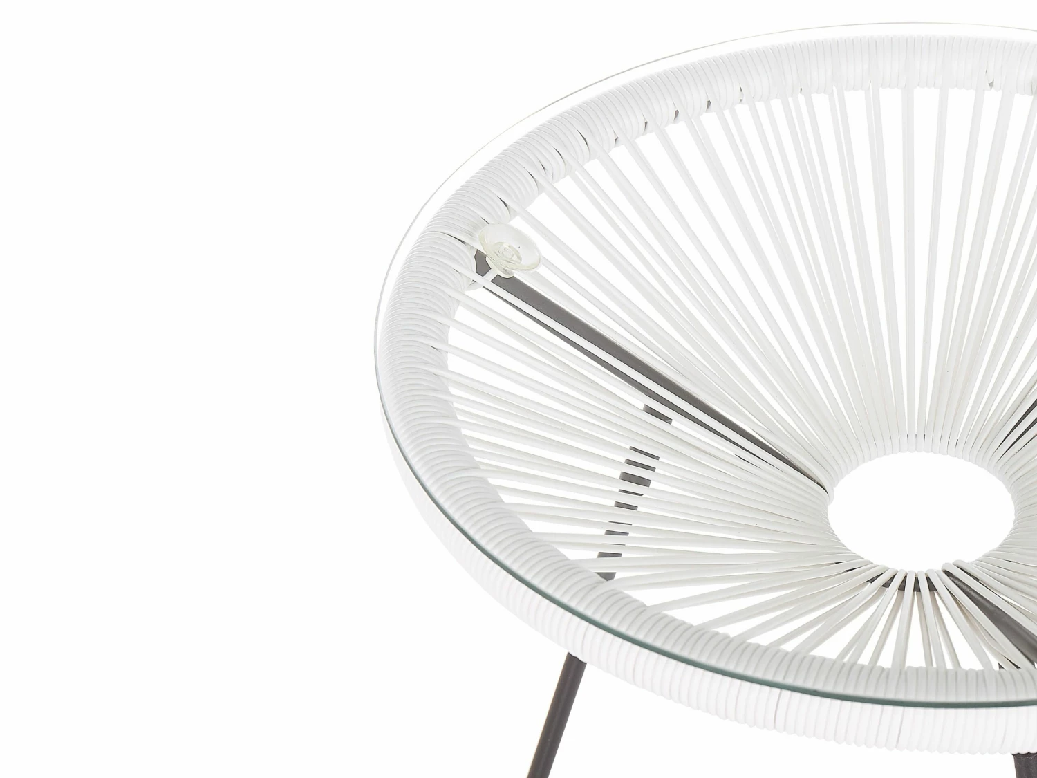 Balkonset Rattan Weiß ACAPULCO II – Bild 8