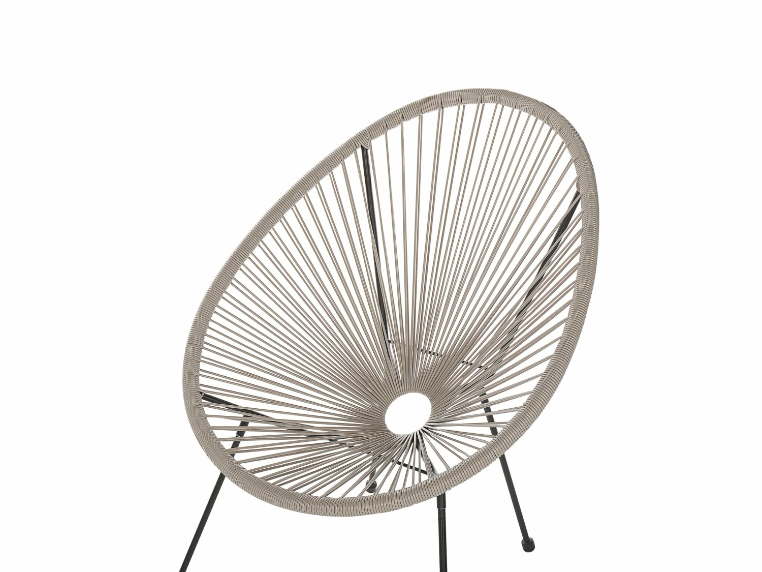 Rattanstuhl Kunststoff Hellgrau ø 70 Cm ACAPULCO II – Bild 7