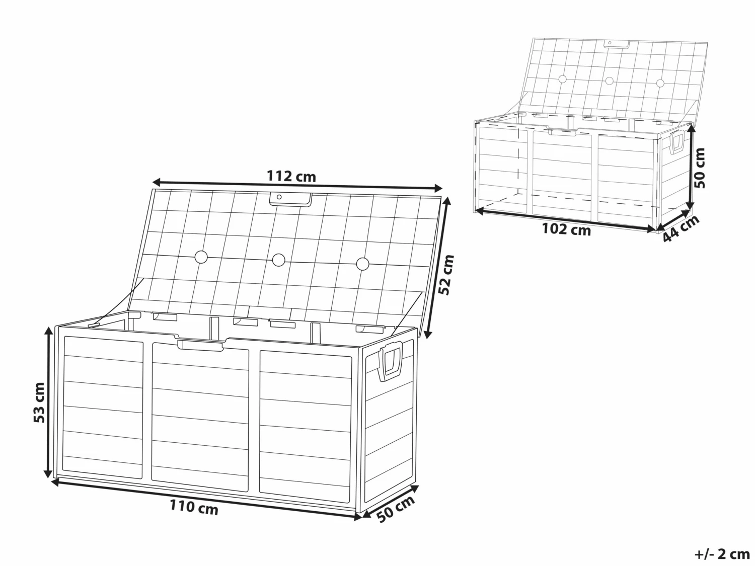 Auflagenbox Kunststoff Beige / Grün 112 X 50 Cm LOCARNO – Bild 10