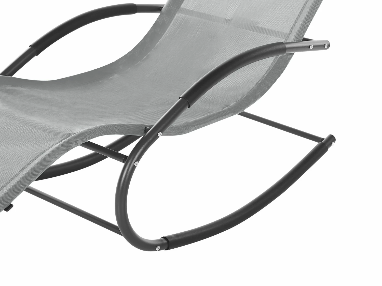 Gartenliege Stahl Textilbespannung Hellgrau Schaukelfunktion CARANO II – Bild 7