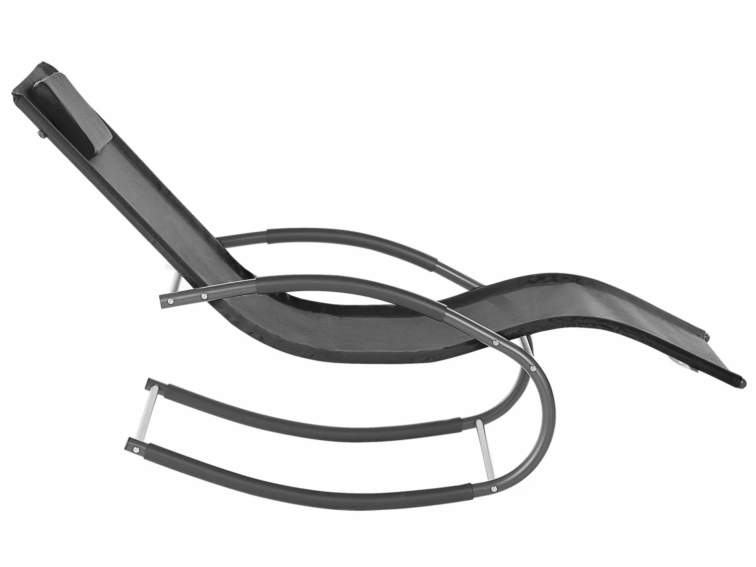 Gartenliege Stahl Textilbespannung Schwarz Schaukelfunktion CARANO II – Bild 5