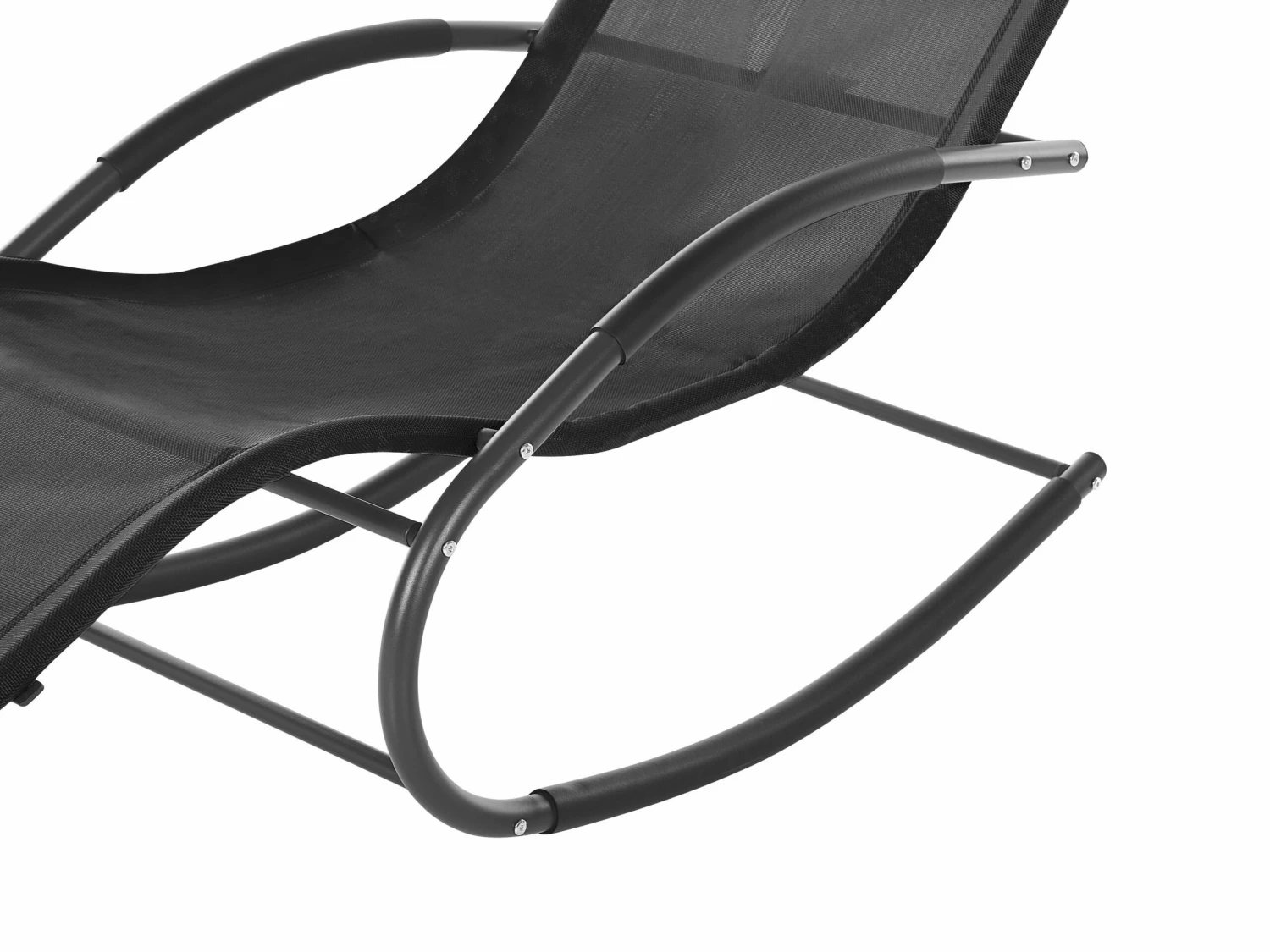 Gartenliege Stahl Textilbespannung Schwarz Schaukelfunktion CARANO II – Bild 7