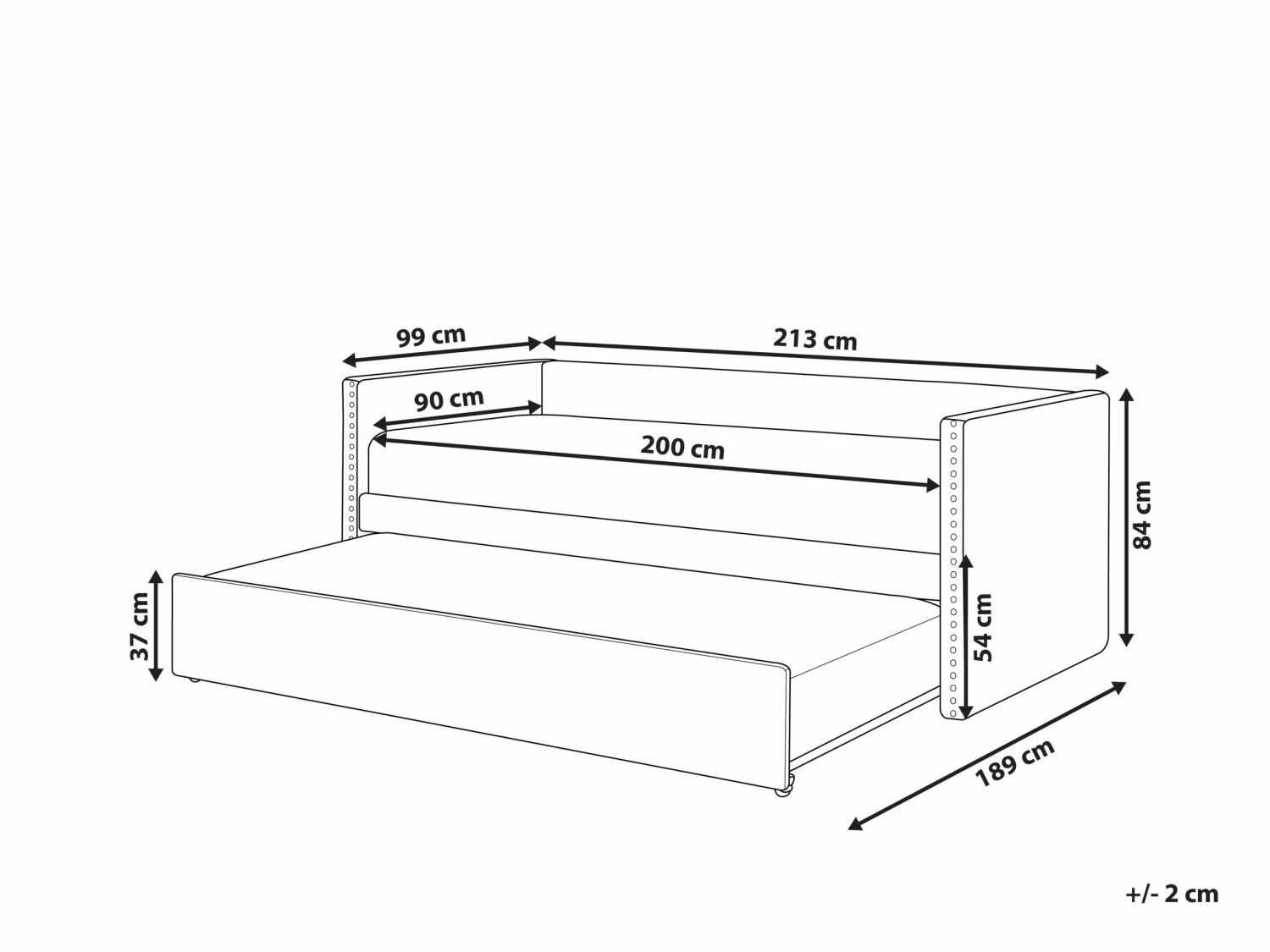 Tagesbett Ausziehbar Samtstoff Hellgrau Lattenrost 90 X 200 Cm TROYES – Bild 10