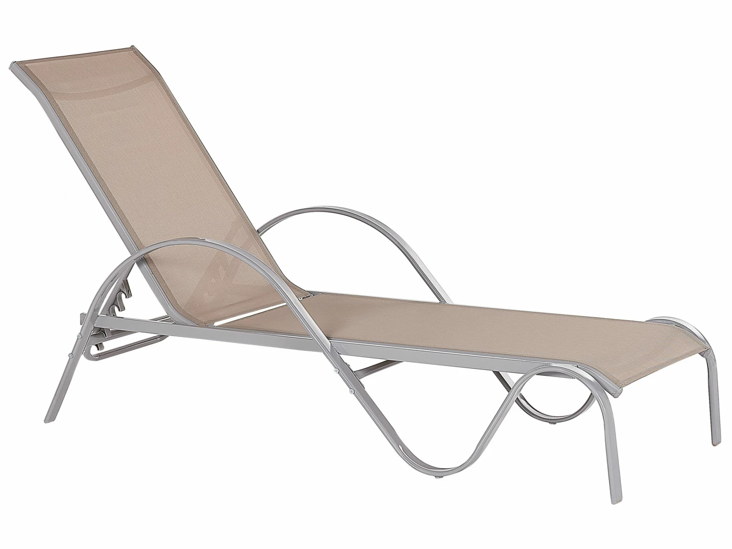 Gartenliege Textilbespannung Hellbraun PROCIDA