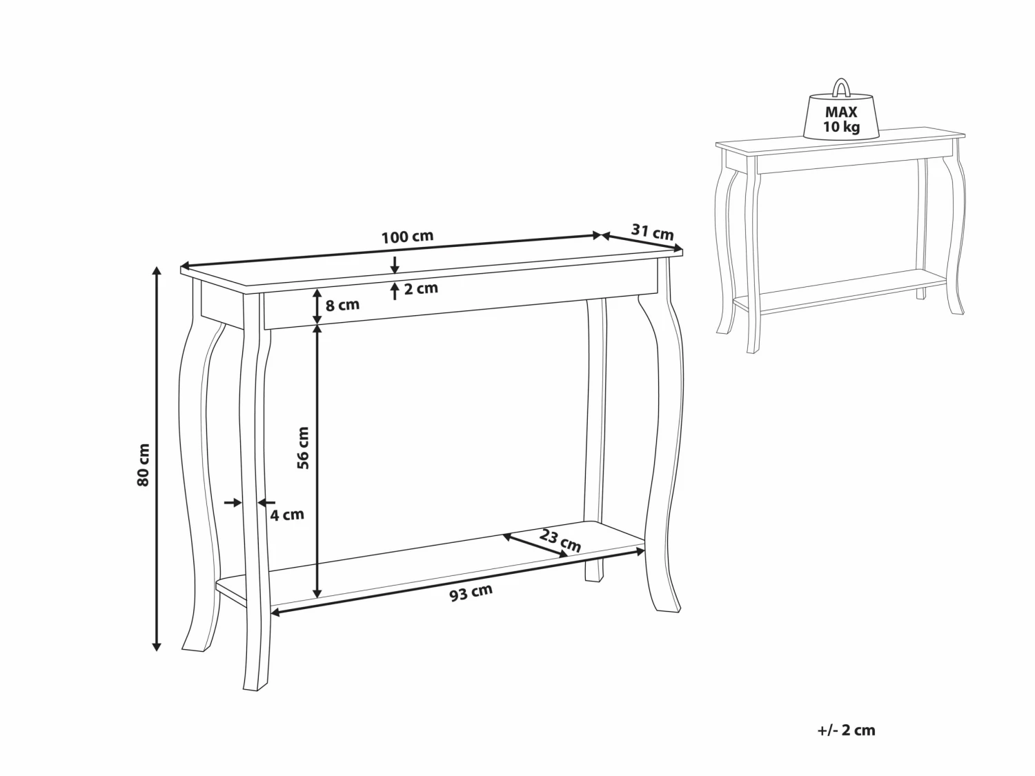 Konsolentisch Schwarz Rechteckig 30 X 100 Cm HARTFORD – Bild 9