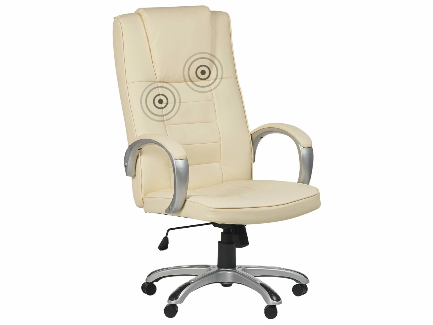 Bürostuhl Beige Kunstleder Massagefunktion Heizfunktion GRANDEUR II