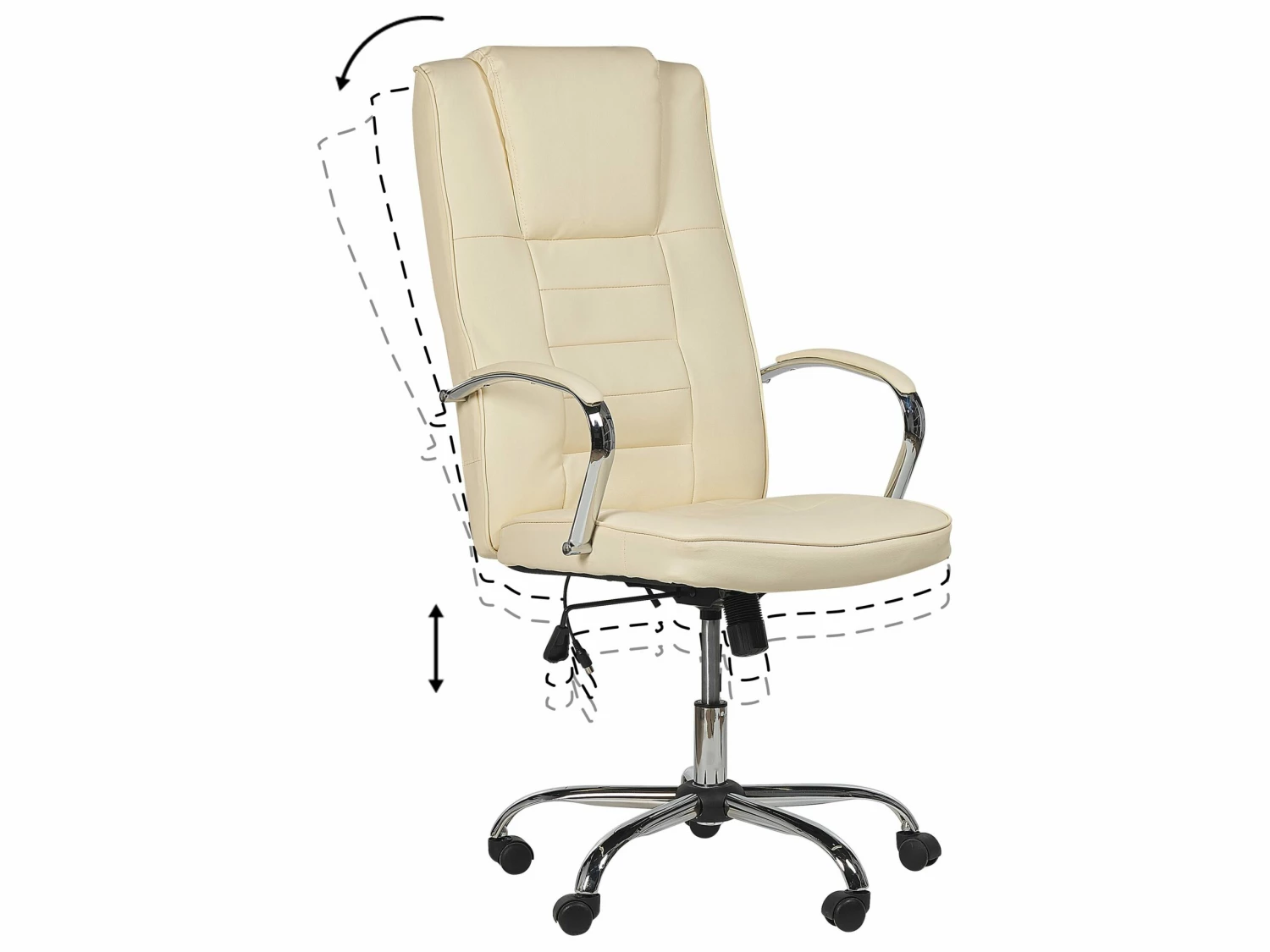 Bürostuhl Beige Kunstleder Massagefunktion Heizfunktion GRANDEUR – Bild 6