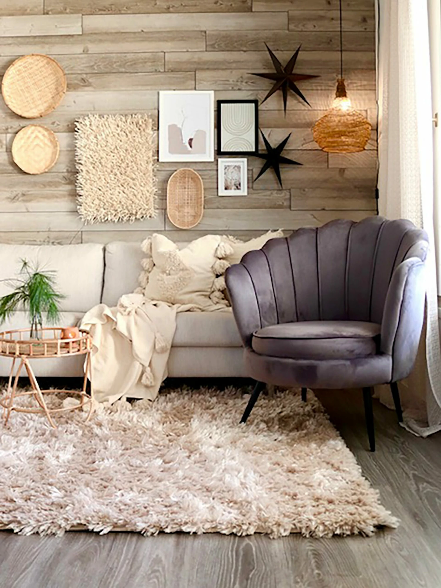 Sessel Samtstoff Grau LOVIKKA – Bild 7