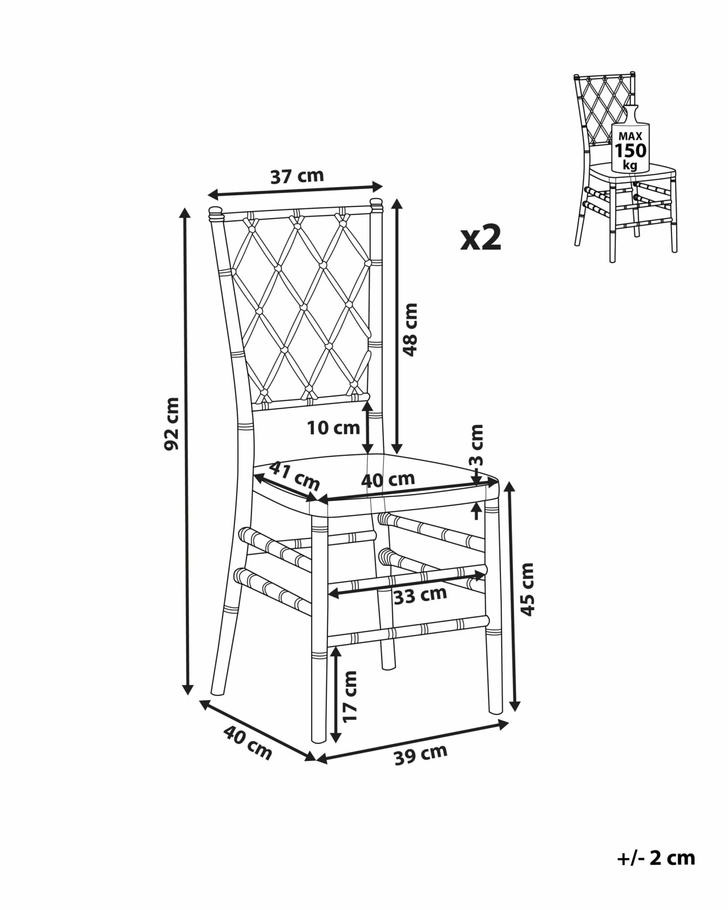 Esszimmerstuhl Transparent 2er Set CLARION – Bild 10
