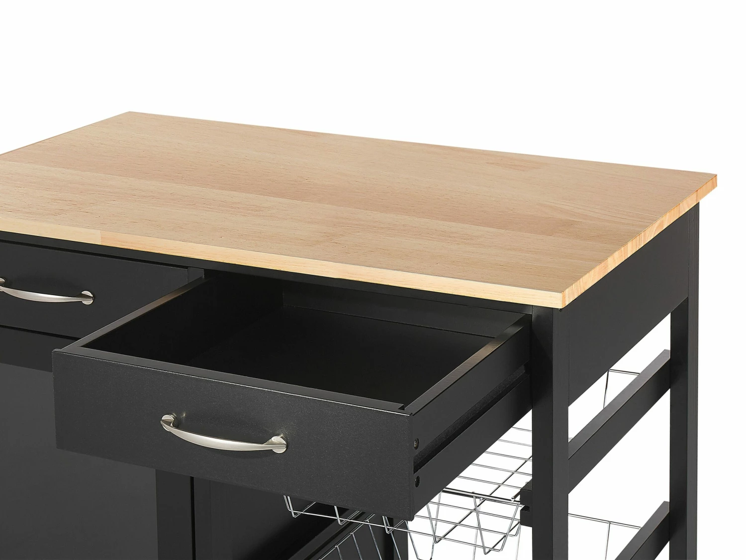 Servierwagen Schwarz / Heller Holzfarbton Mit 2 Schubladen BOVES – Bild 7