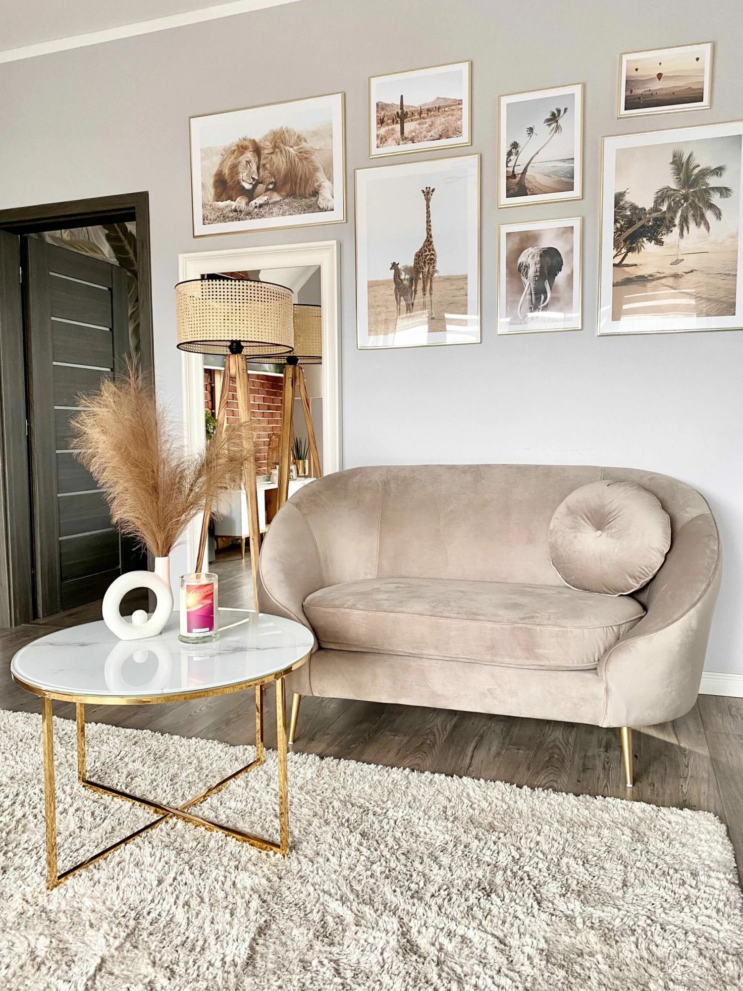 Couchtisch Weiß / Gold Marmor Optik ⌀ 70 Cm QUINCY – Bild 4