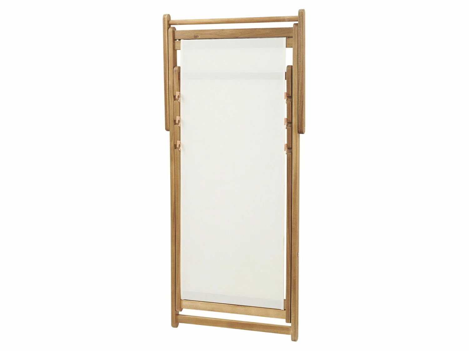 Liegestuhl Akazienholz Hellbraun Textil Beige Bohomuster 2er Set ANZIO – Bild 6