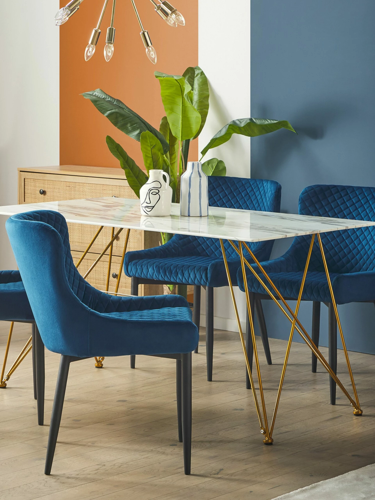 Esstisch Marmoroptik / Gold 140 X 80 Cm KENTON – Bild 5