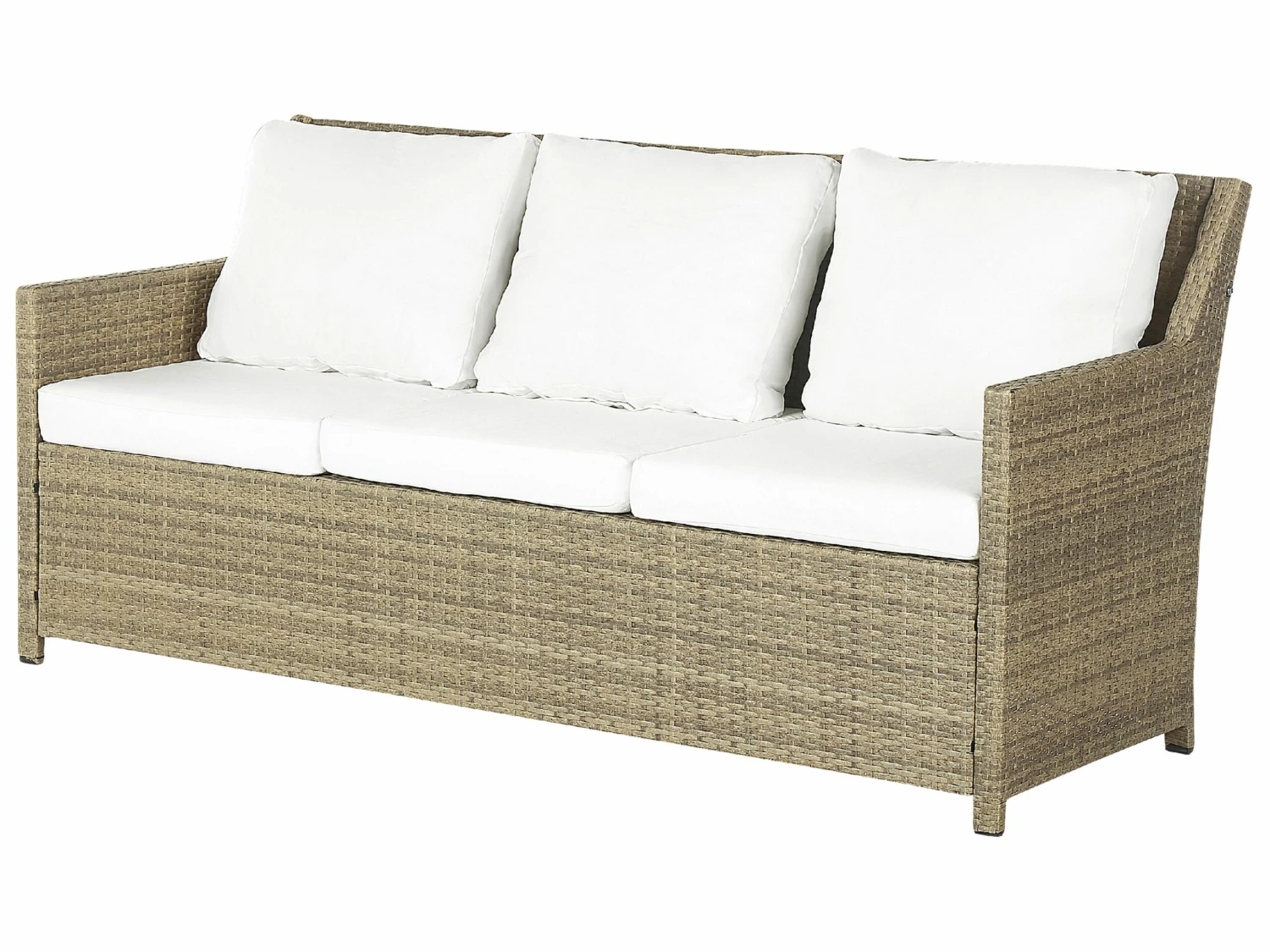 Lounge Set Rattan Braun 5-Sitzer Auflagen Weiß FONTI – Bild 6