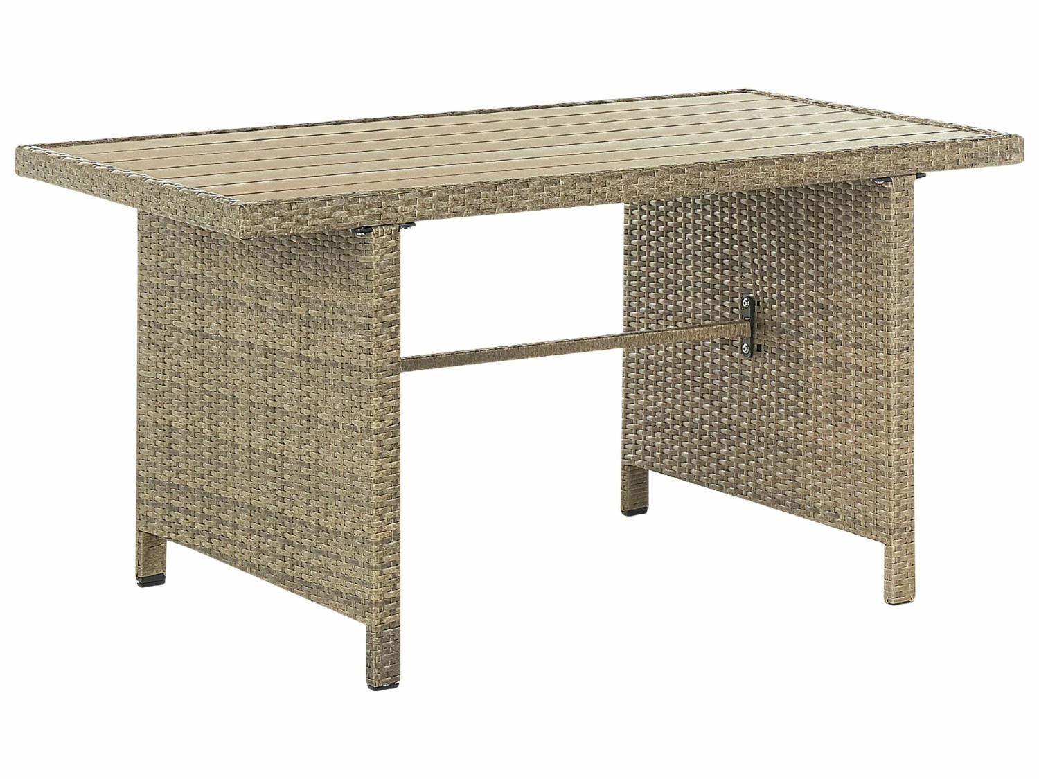 Lounge Set Rattan Braun 5-Sitzer Auflagen Weiß FONTI – Bild 8