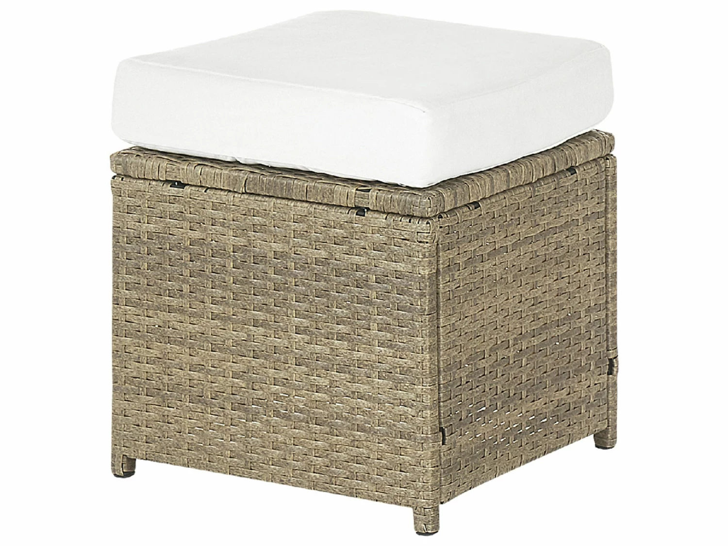 Lounge Set Rattan Braun 5-Sitzer Auflagen Weiß FONTI – Bild 7