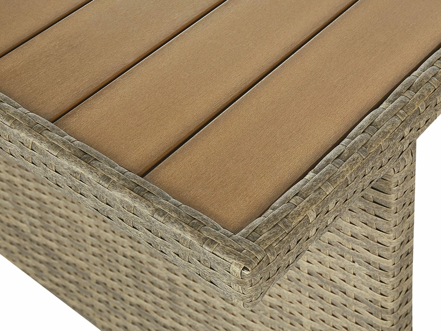 Lounge Set Rattan Braun 5-Sitzer Auflagen Weiß FONTI – Bild 9