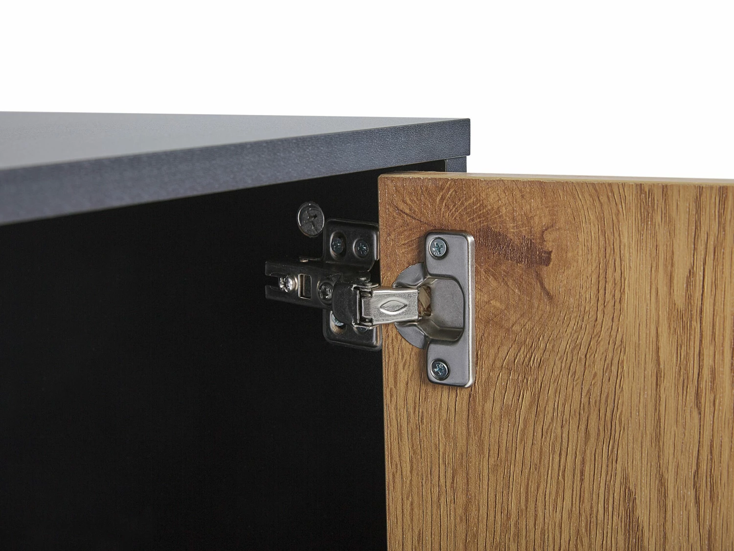 TV-Möbel Schwarz / Heller Holzfarbton 140 X 40 X 45 Cm SALINA – Bild 8