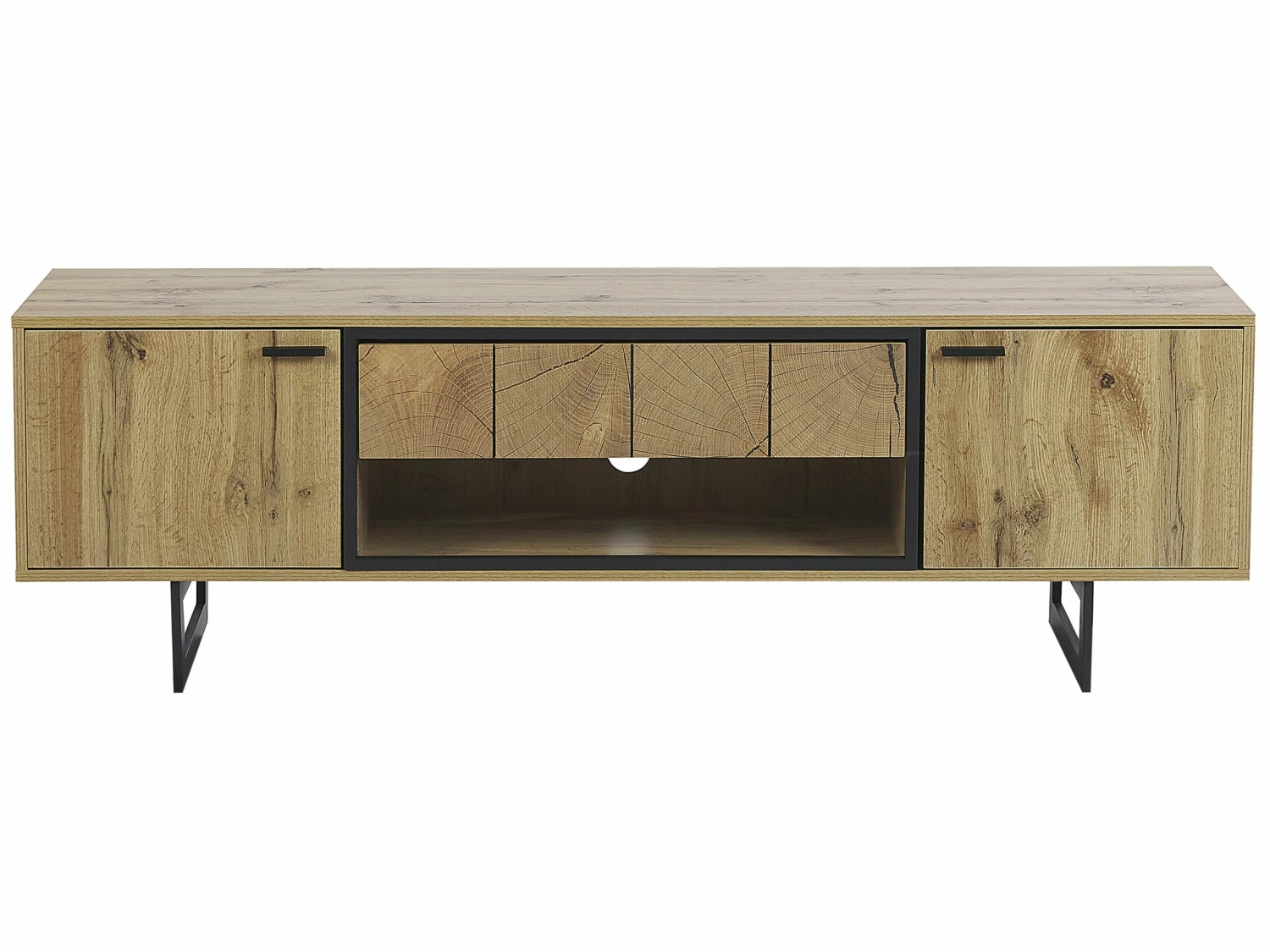 TV-Möbel Heller Holzfarbton / Schwarz 160 X 40 X 50 Cm BOISO – Bild 4