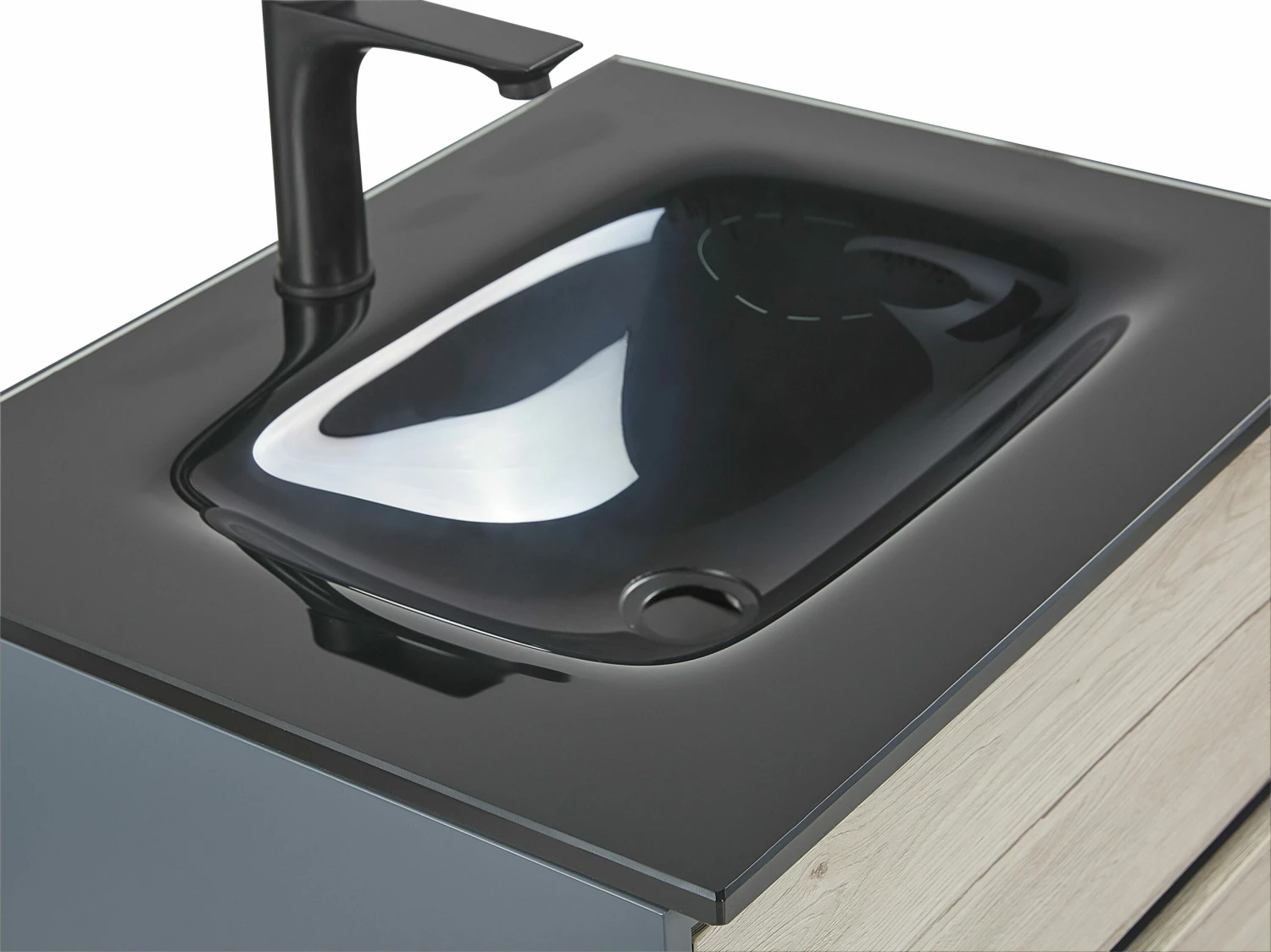 Badmöbel Set Grau / Heller Holzfarbton 60 Cm TERUEL – Bild 7