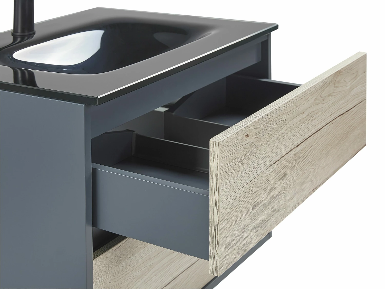 Badmöbel Set Grau / Heller Holzfarbton 60 Cm TERUEL – Bild 8