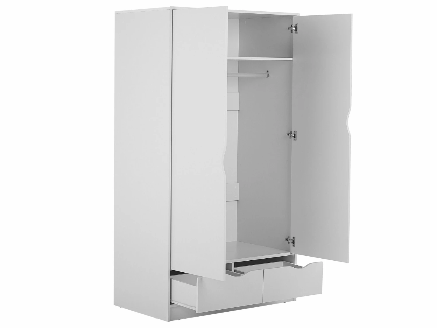 Kleiderschrank Weiß 2 Türen 2 Schubladen BREMEN – Bild 5