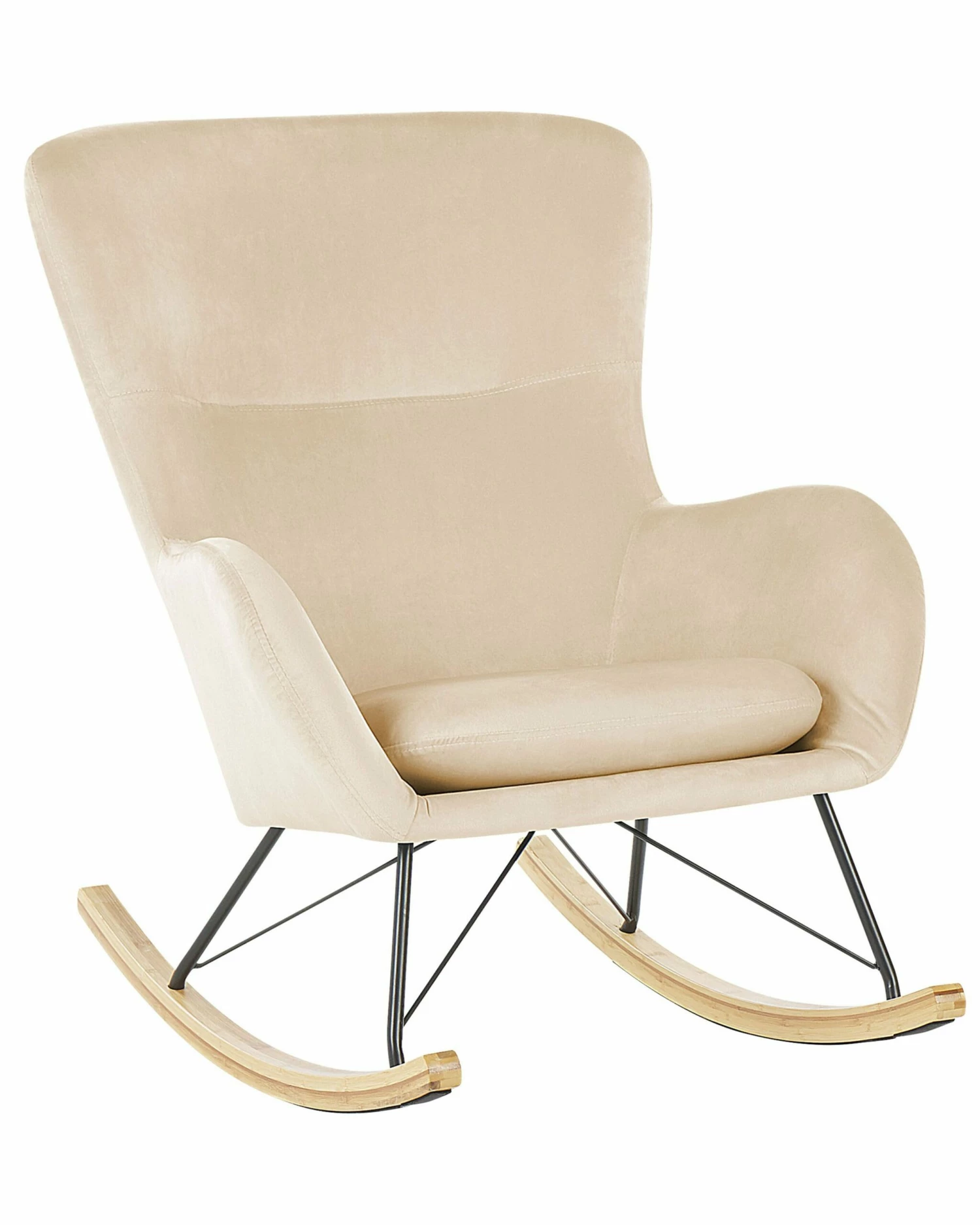 Schaukelsessel Samtstoff Beige ELLAN