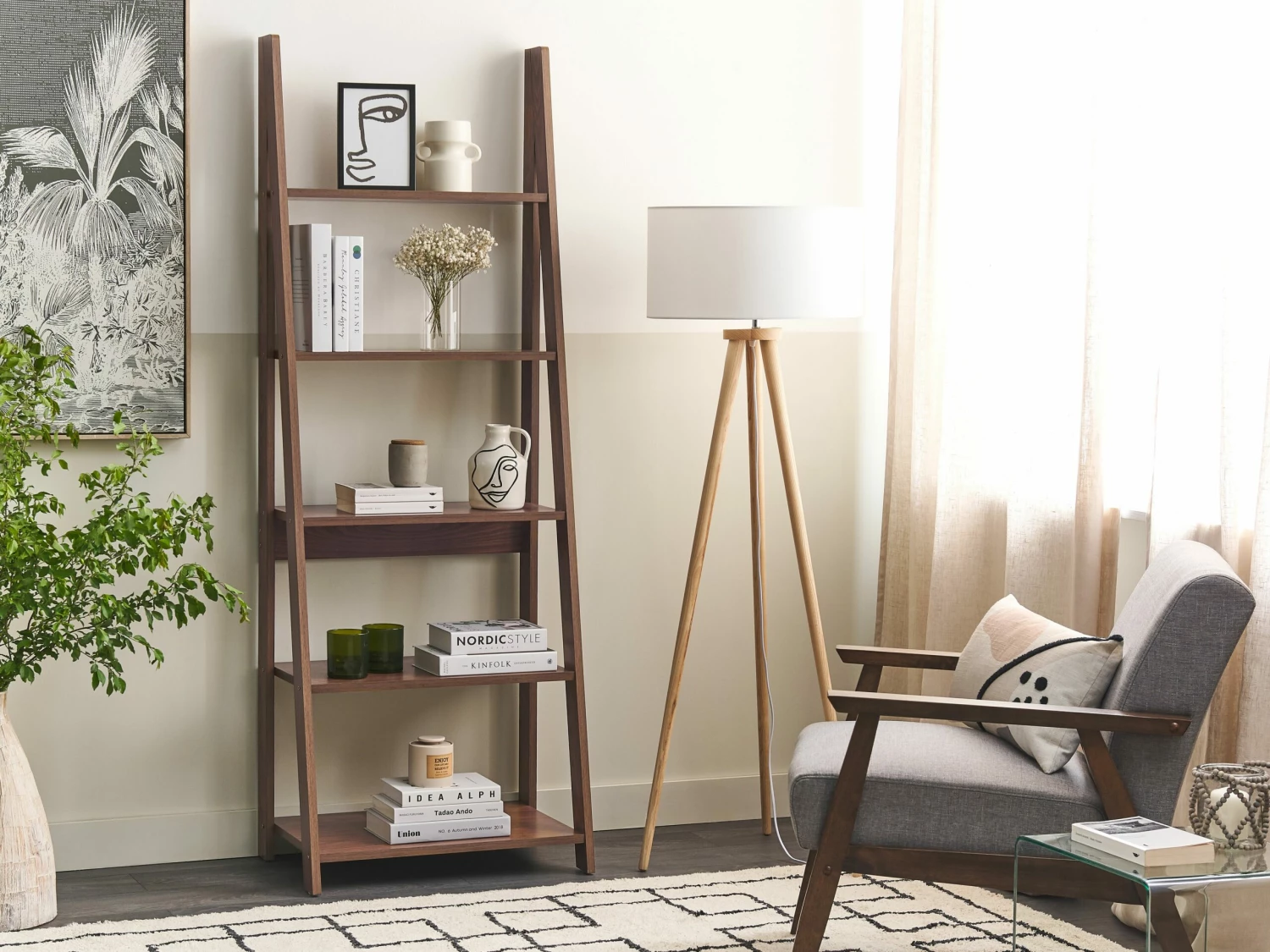 Regal Dunkler Holzfarbton 5 Fächer WILTON – Bild 2