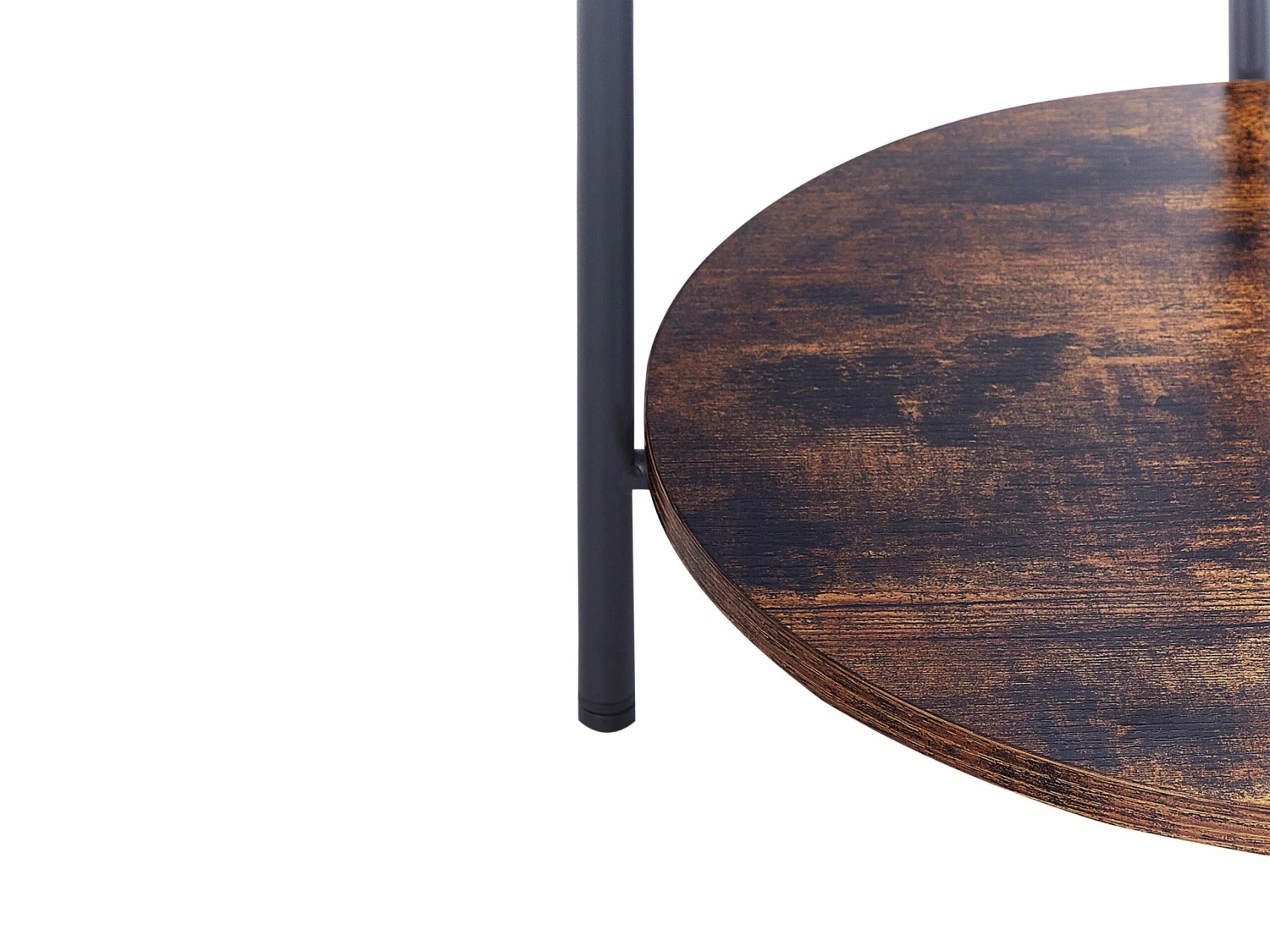 Beistelltisch Schwarz / Dunkler Holzfarbton Rund ⌀ 41 Cm BORDEN – Bild 6