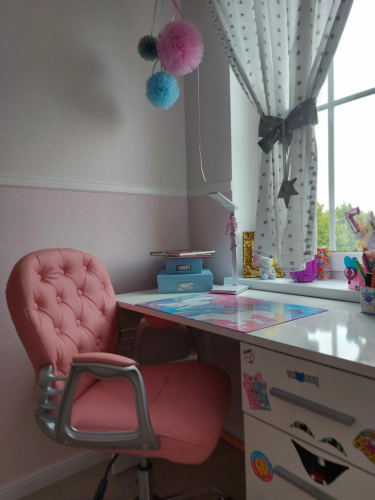 Bürostuhl Kunstleder Rosa PRINCESS – Bild 3