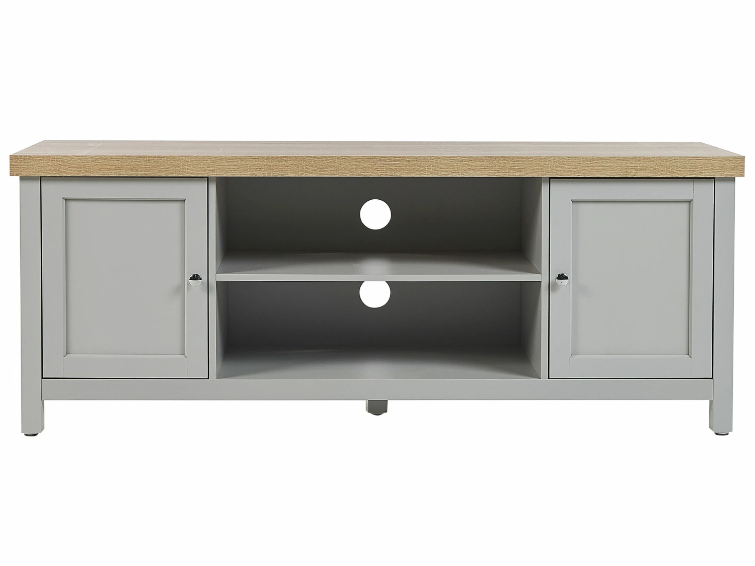 TV-Möbel Grau / Heller Holzfarbton 130 X 39 X 51 Cm HAMP – Bild 7