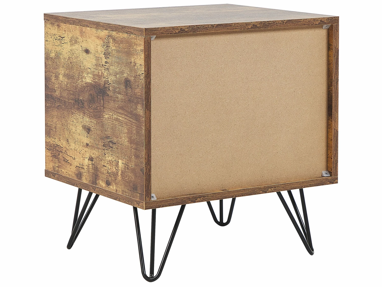 Nachttisch Dunkler Holzfarbton / Schwarz 2 Schubladen ARKAN – Bild 7