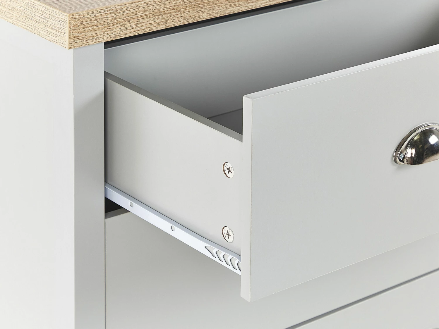 Kommode Grau / Heller Holzfarbton 4 Schubladen CLIO – Bild 10