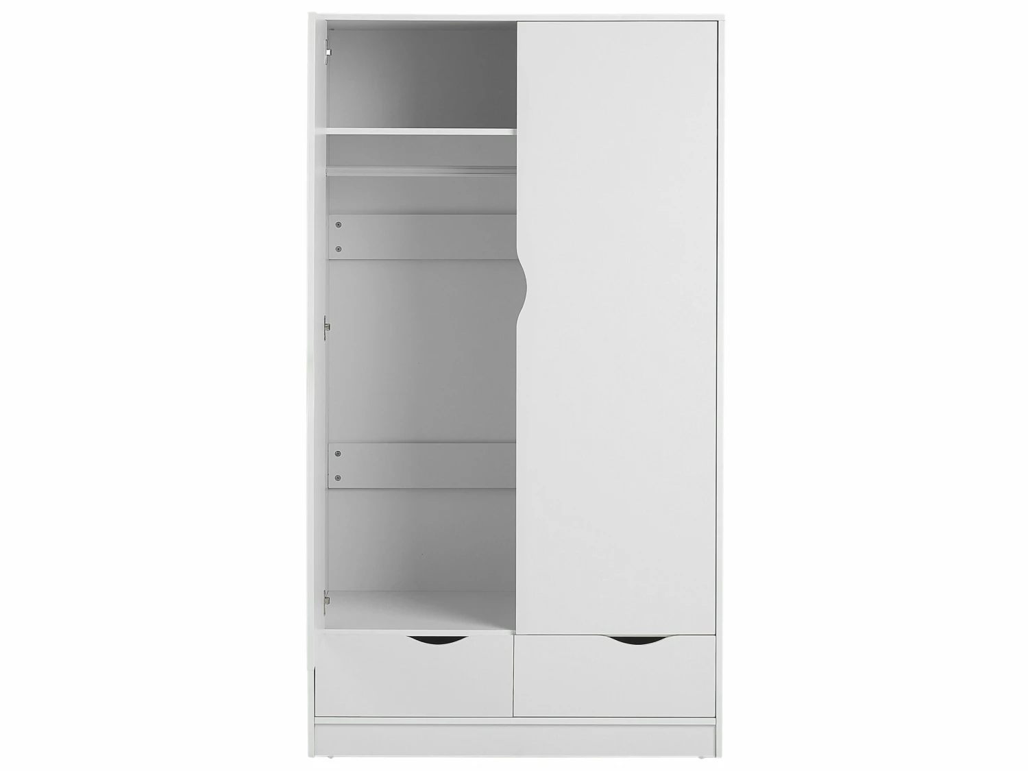 Kleiderschrank Weiß 2 Türen 2 Schubladen BREMEN – Bild 8